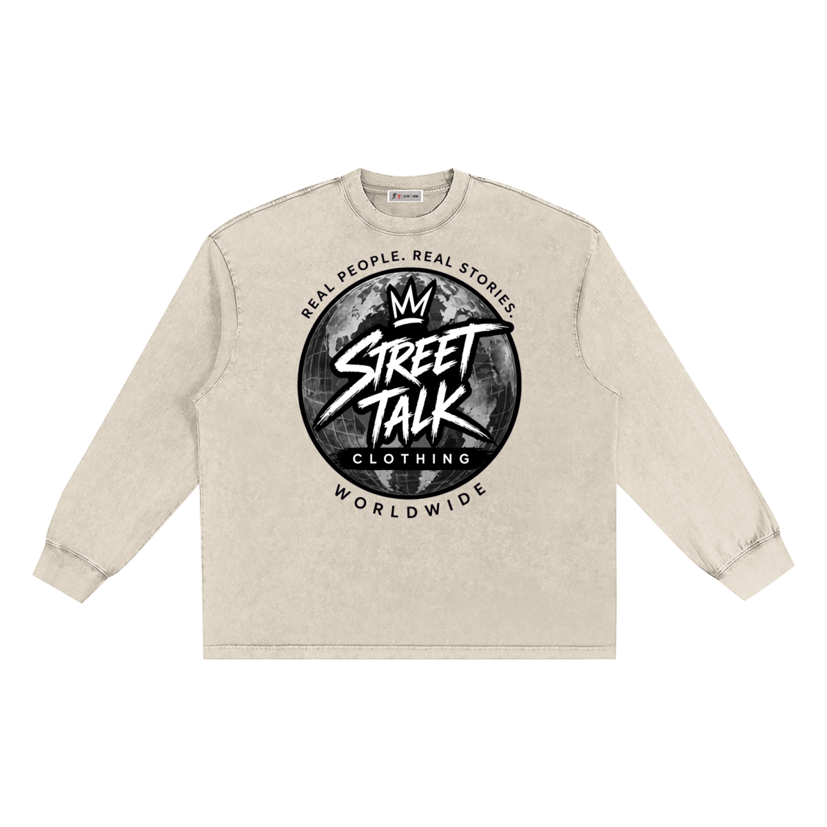 Open Road Long Sleeve — Black Ash Wash & Light Apricot