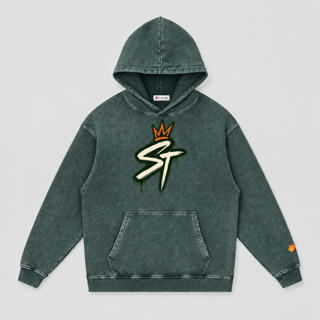 Harvest Hoodie — Forest Green / Burnt Orange | Limited October Edition