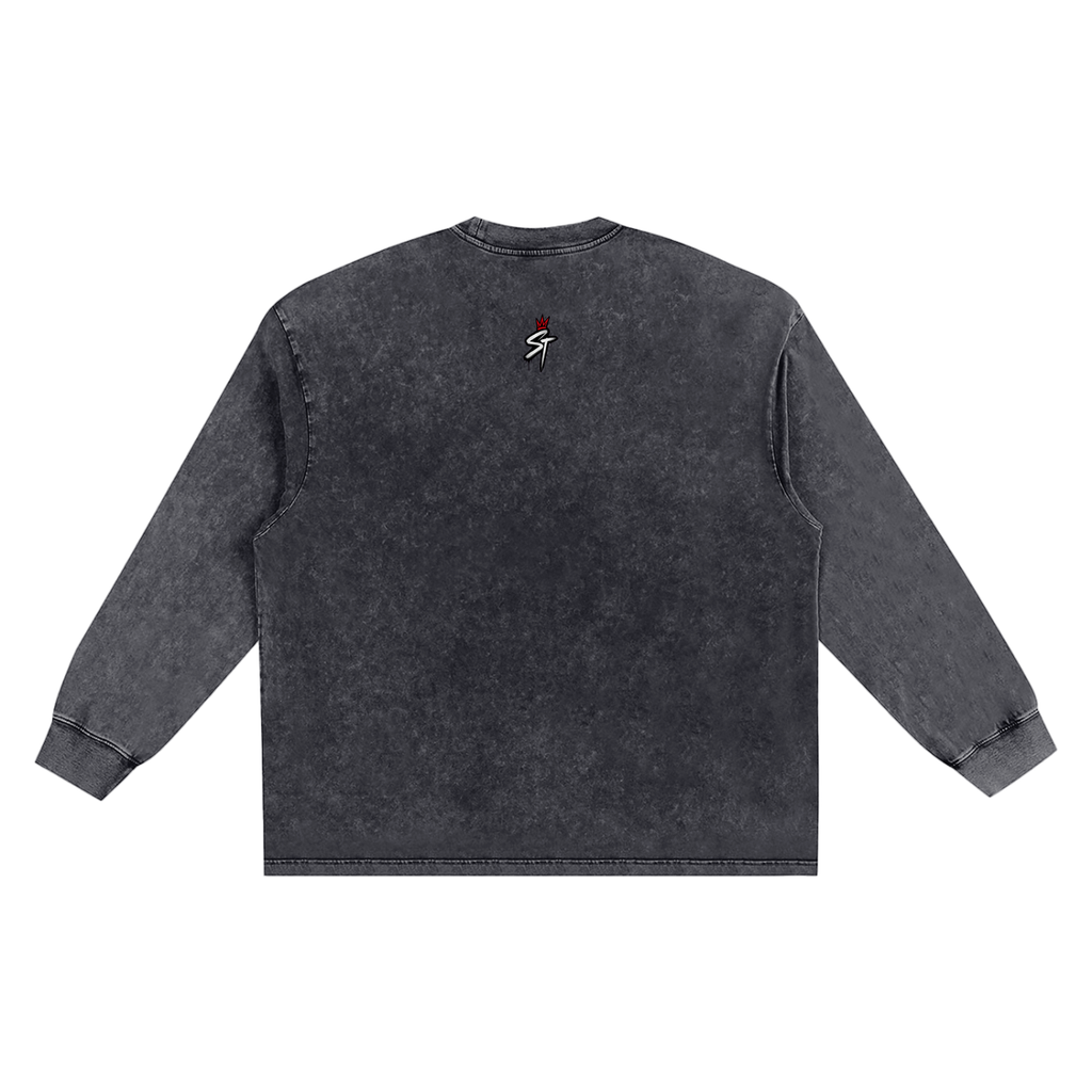 Open Road Long Sleeve — Black Ash Wash & Light Apricot