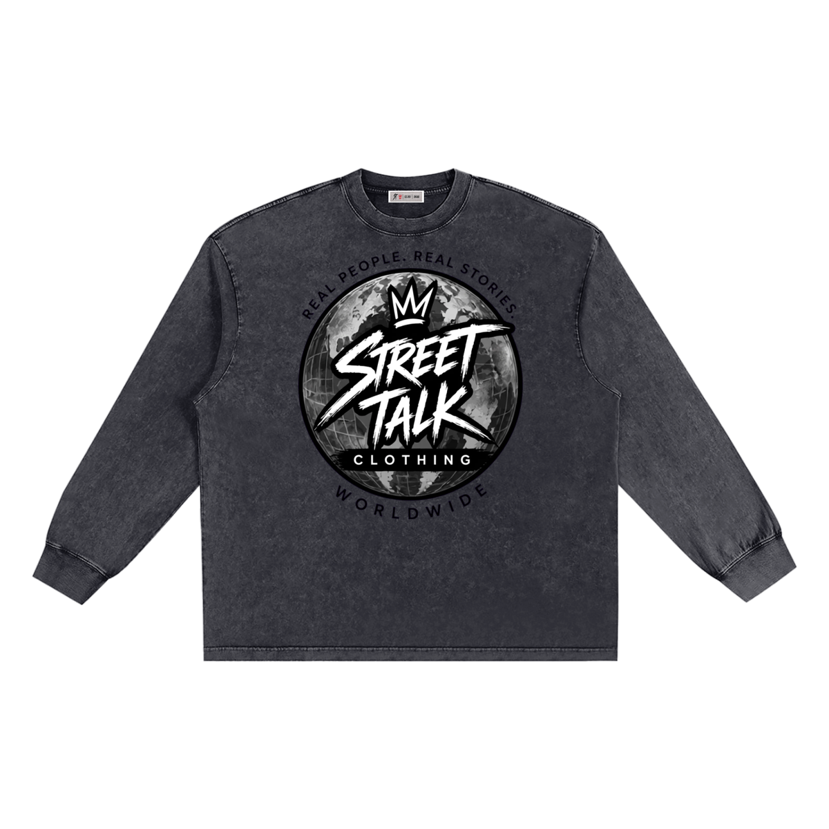 Open Road Long Sleeve — Black Ash Wash & Light Apricot