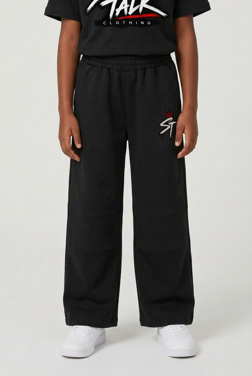 Corrected Next Up pants close-up with original crowned ST logo only
